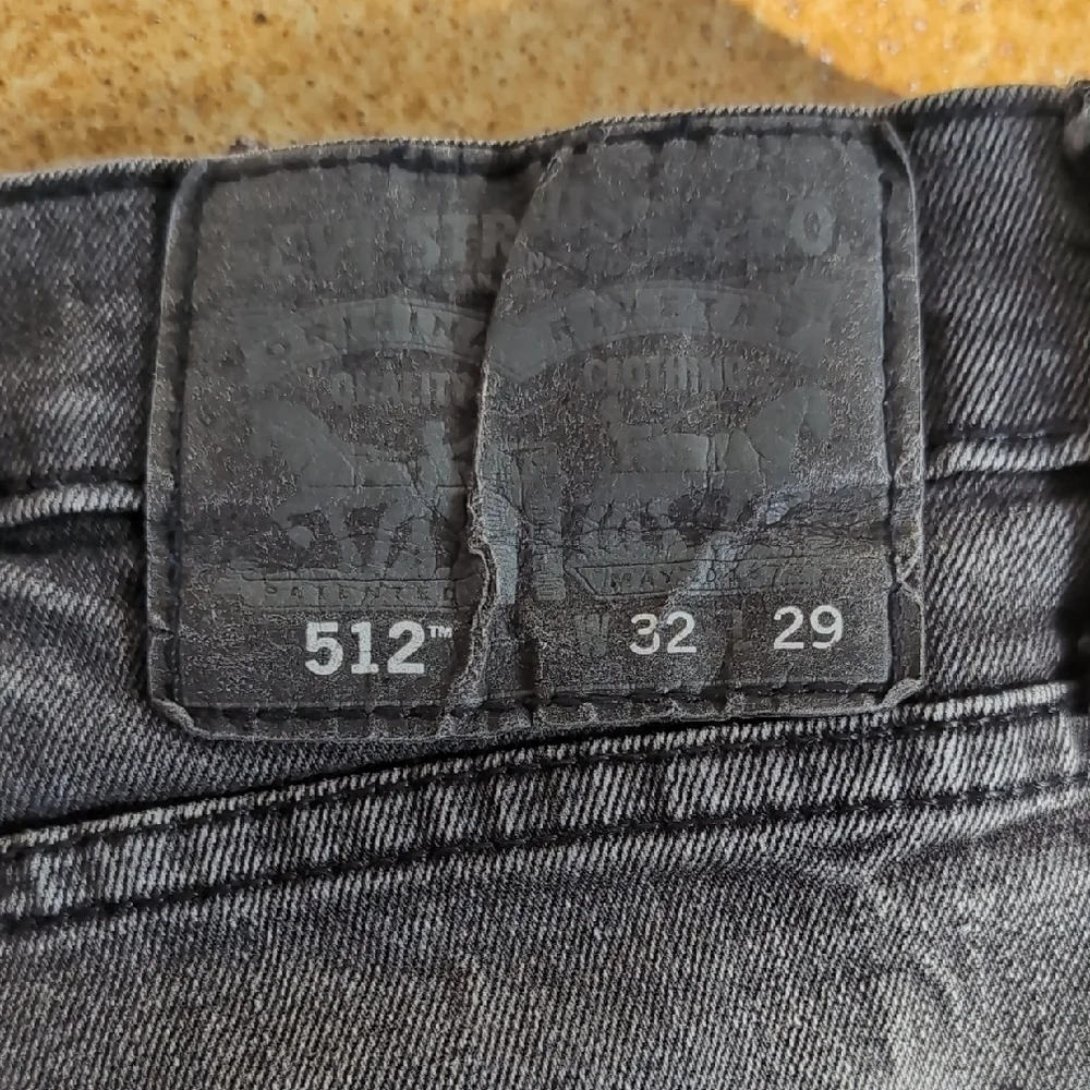 Levi's | 512 Black Acid Stretch Jeans with Distressed Vintage Style Size 32